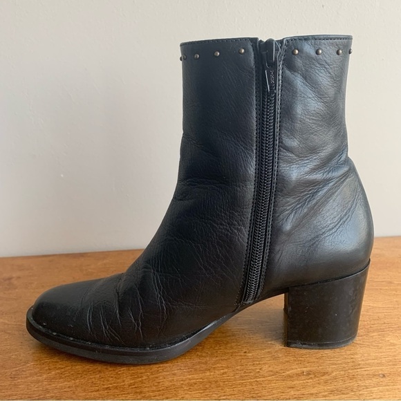 HISPANITAS Black Soft Leather Studded Ankle Booties - Picture 9 of 13